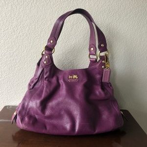 Coach Purple Leather Shoulder Bag
